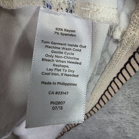 Womens Talbots Petites Nautical Rope Print Top 3/4 Sleeve Rayon Spandex Blend S - Picture 3 of 7